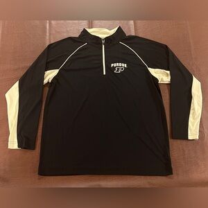 Purdue University Men’s 1/4 Zip Activewear Long Sleeve Shirt Top - Size XL